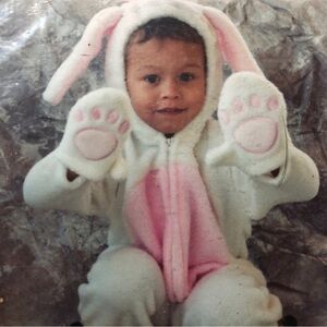 Vintage plush zip up Easter bunny rabbit costume